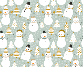 inpakpapier-party-of-snowmen-green-0117898.png